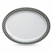 G.E.T. Enterprises OP-120 GET Diamond Barcelona Melamine Platter, 9" x 12", 12/Case - Black White