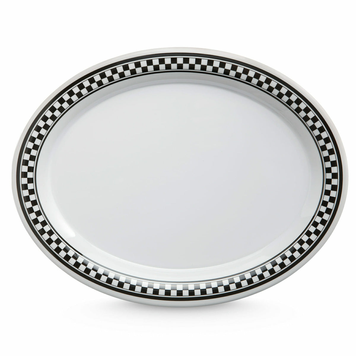 G.E.T. Enterprises OP-120 GET Diamond Barcelona Melamine Platter, 9" x 12", 12/Case - Black White