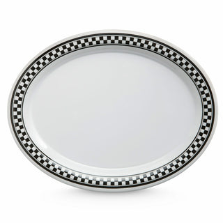 G.E.T. Enterprises OP-120 GET Diamond Barcelona Melamine Platter, 9" x 12", 12/Case - Black White