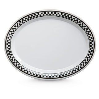 G.E.T. Enterprises OP-135 GET Diamond Mardi Gras Melamine Platter, 10 1/4" x 13 1/2", 12/Case - 1/2" x Diamond Chexers