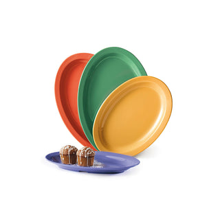 G.E.T. Enterprises OP-610 GET Creative Table Melamine Platter Set, 6 3/4" x 10", 24/Case - Assorted / Glossy