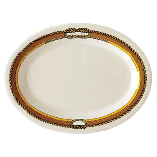 G.E.T. Enterprises OP-950-RD GET Diamond Rodeo Melamine Platter, 7 1/4" x 9 3/4", Ivory, 24/Case - Default Title
