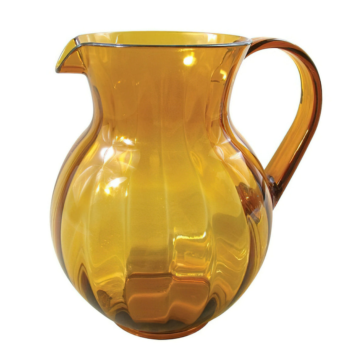 G.E.T. Enterprises P-4090-PC Plastic Pitcher, 89.6 oz., 12/Case - Amber