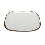 G.E.T. Enterprises SCS-9 GET Arctic Mill Melamine Plate, 9 1/2" x 9 1/2", White, 12/Case - Rustic Glazed Irregular Coupe
