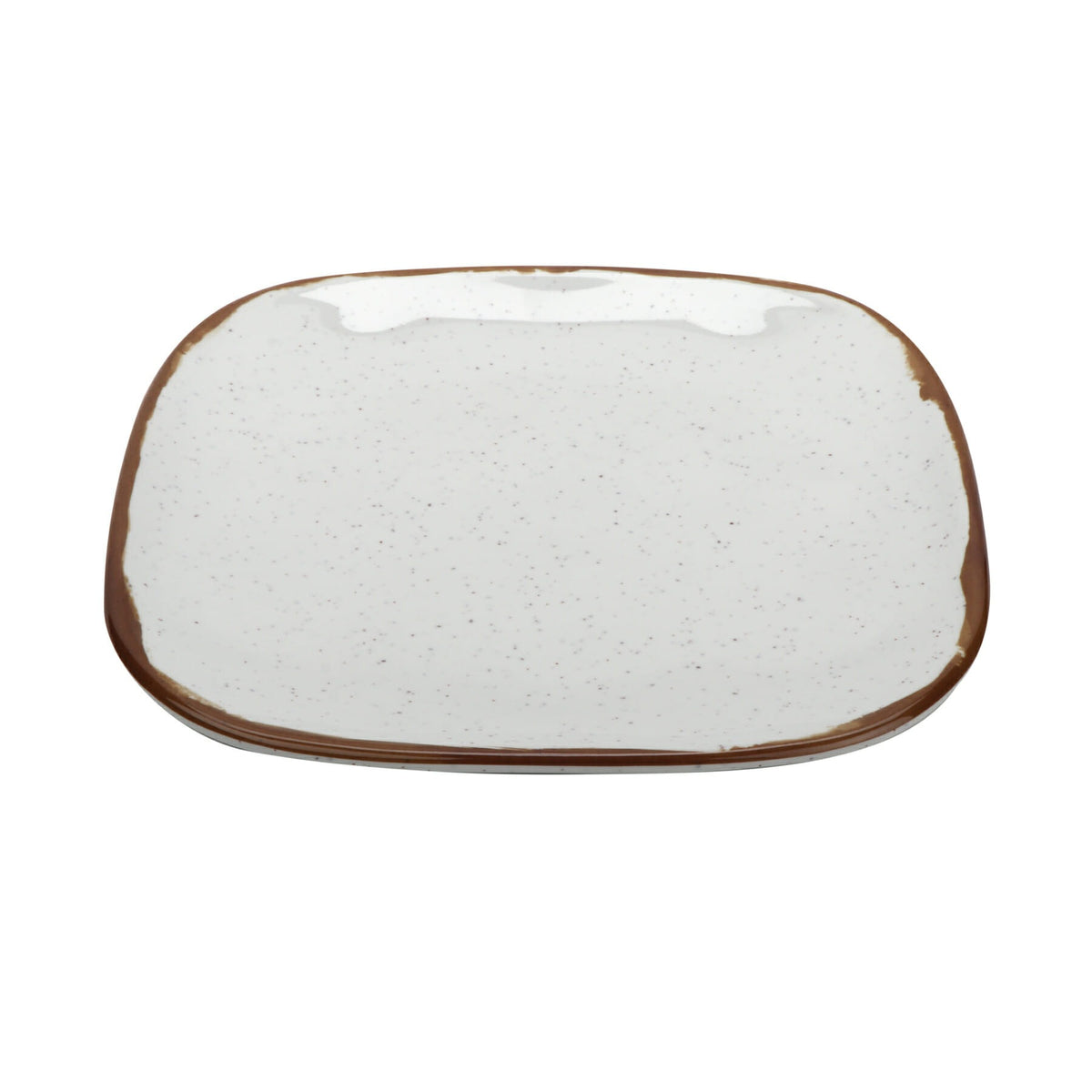 G.E.T. Enterprises SCS-9 GET Arctic Mill Melamine Plate, 9 1/2" x 9 1/2", White, 12/Case - Rustic Glazed Irregular Coupe