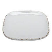 G.E.T. Enterprises SCS-9 GET Arctic Mill Melamine Plate, 9 1/2" x 9 1/2", White, 12/Case - Urban Glazed Irregular