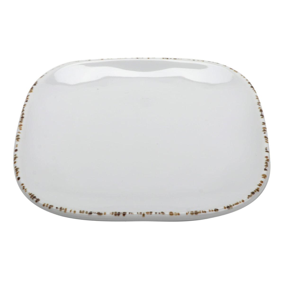 G.E.T. Enterprises SCS-9 GET Arctic Mill Melamine Plate, 9 1/2" x 9 1/2", White, 12/Case - Urban Glazed Irregular