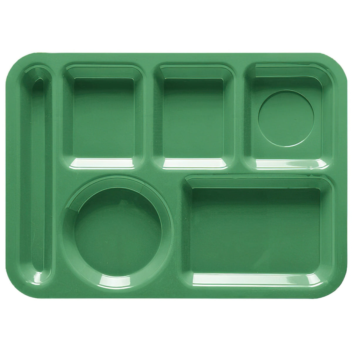 G.E.T. Enterprises TL-152 ABS Plastic Compartment Tray, 10" x 14", 12/Pack - Green