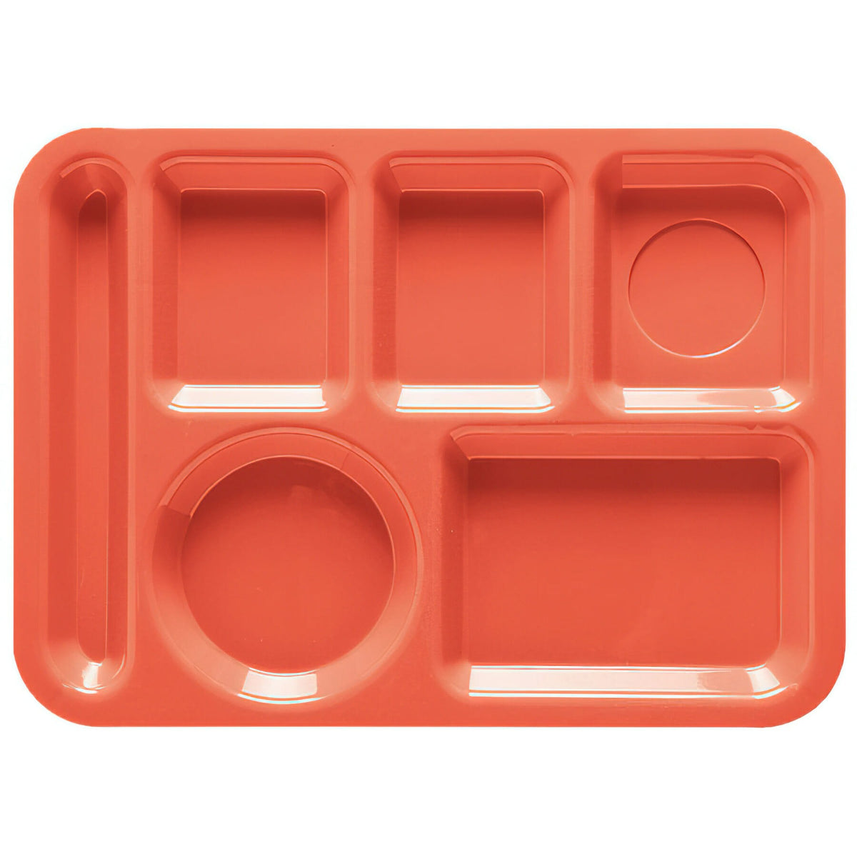 G.E.T. Enterprises TL-152 ABS Plastic Compartment Tray, 10" x 14", 12/Pack - Orange