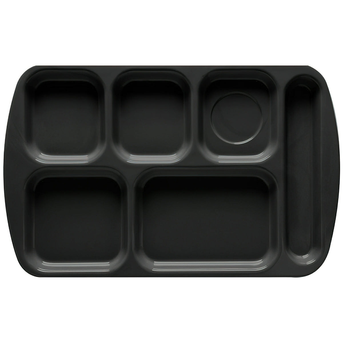 G.E.T. Enterprises TR-151 Melamine Compartment Tray, 10" x 15 1/2", 12/Pack - Black