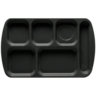 G.E.T. Enterprises TR-151 Melamine Compartment Tray, 10" x 15 1/2", 12/Pack - Black