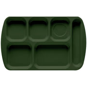 G.E.T. Enterprises TR-151 Melamine Compartment Tray, 10" x 15 1/2", 12/Pack - Hunter Green