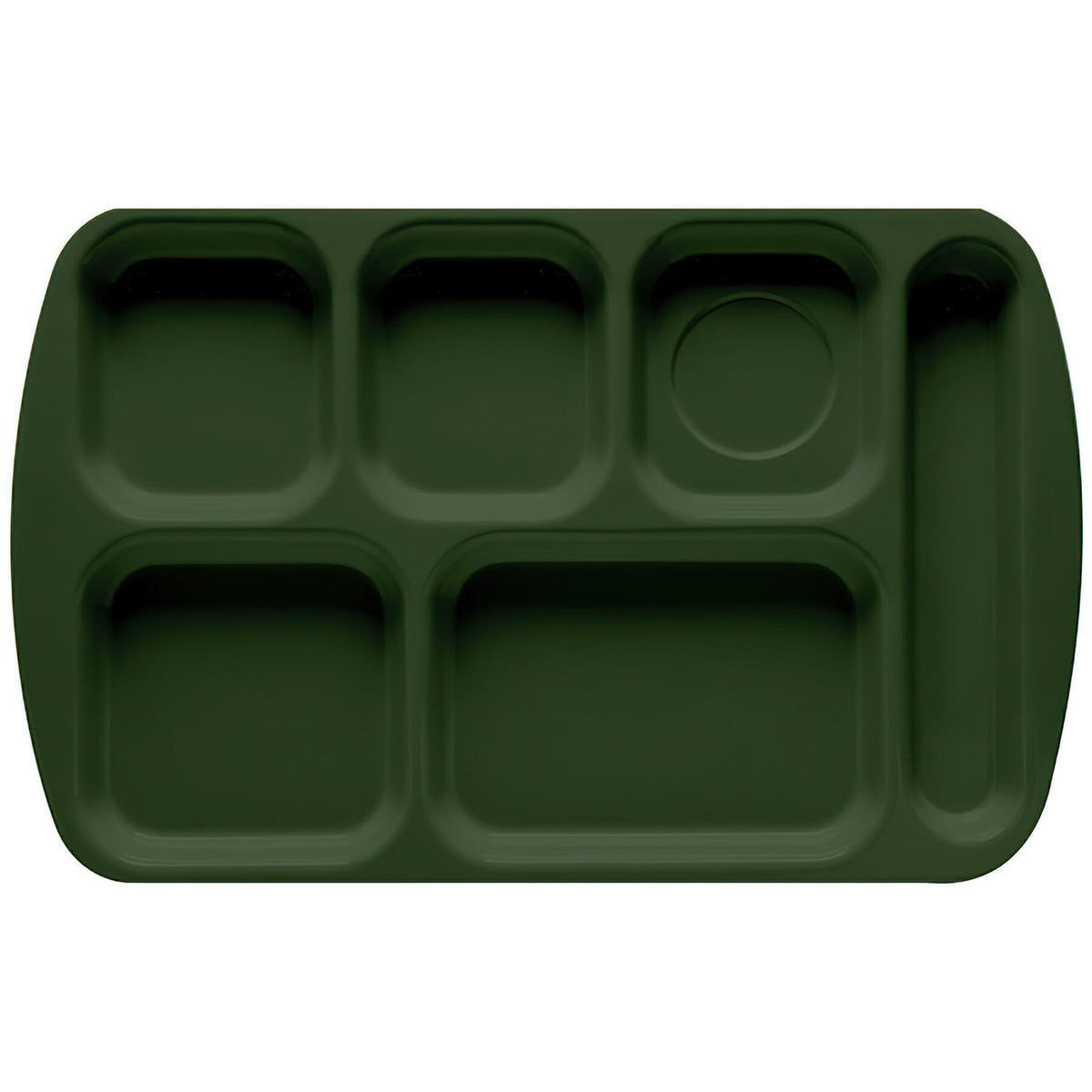 G.E.T. Enterprises TR-151 Melamine Compartment Tray, 10" x 15 1/2", 12/Pack - Hunter Green