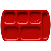 G.E.T. Enterprises TR-151 Melamine Compartment Tray, 10" x 15 1/2", 12/Pack - Red