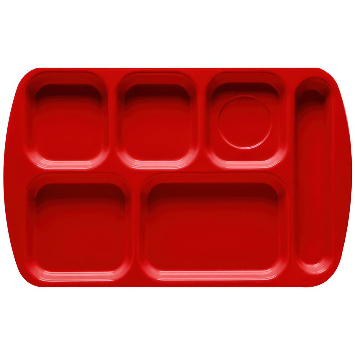 G.E.T. Enterprises TR-151 Melamine Compartment Tray, 10" x 15 1/2", 12/Pack - Red
