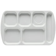 G.E.T. Enterprises TR-151 Melamine Compartment Tray, 10" x 15 1/2", 12/Pack - White