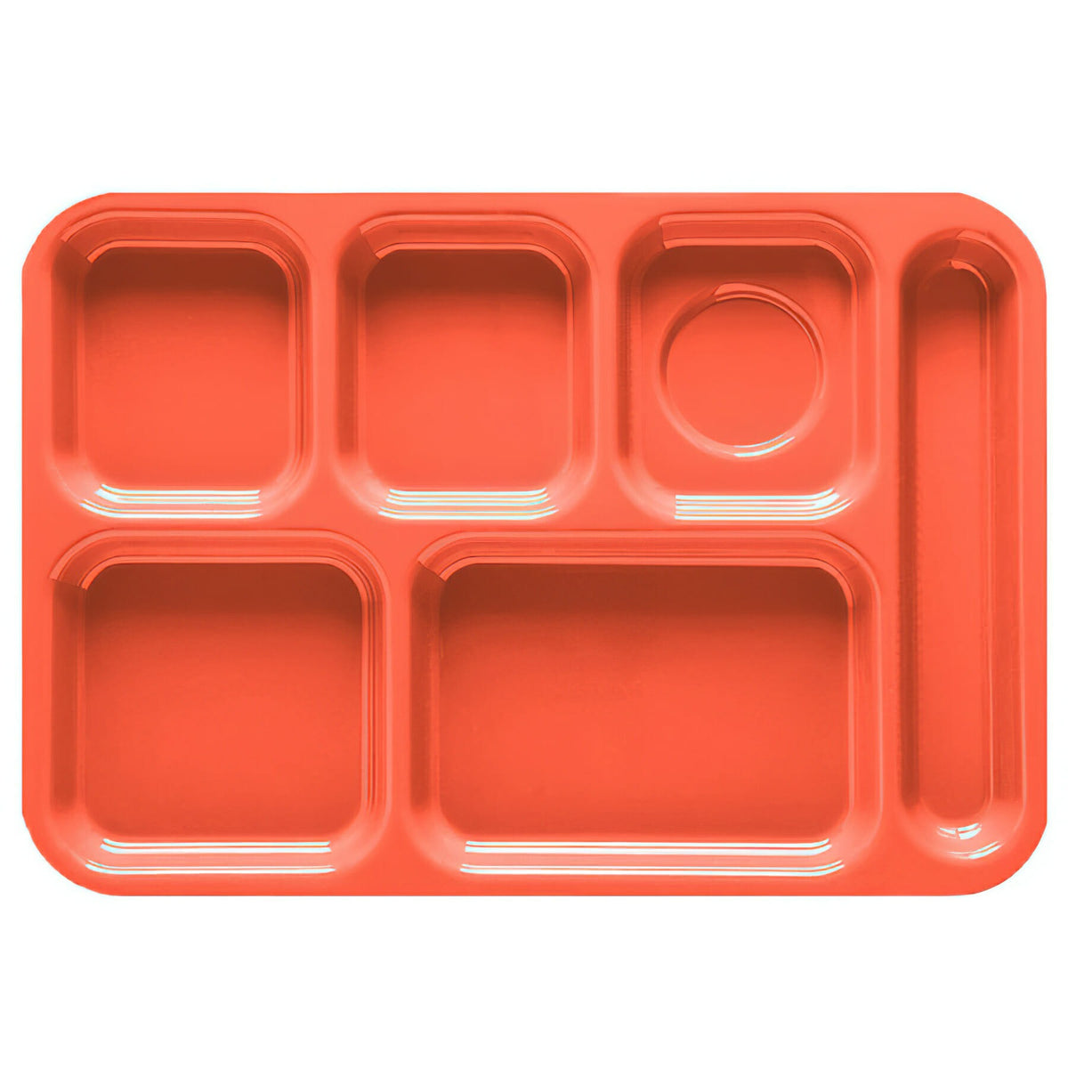 G.E.T. Enterprises TR-152 ABS Plastic Compartment Tray, 10" x 14 1/2", 12/Pack - Orange