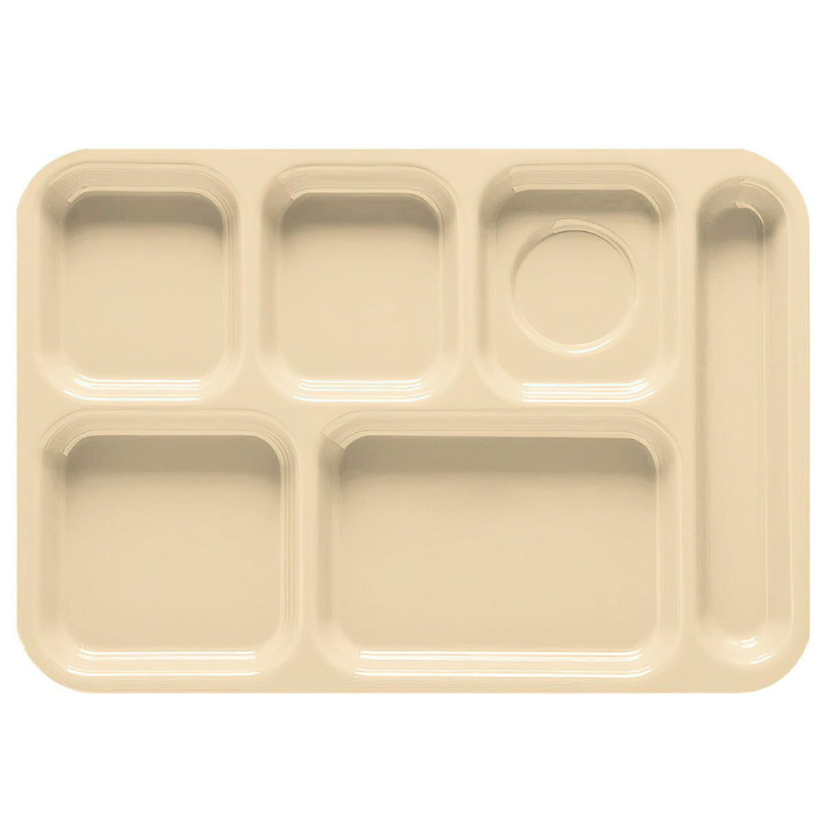 G.E.T. Enterprises TR-152 ABS Plastic Compartment Tray, 10" x 14 1/2", 12/Pack - Beige