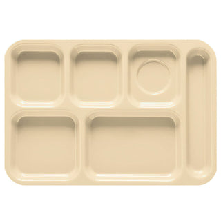 G.E.T. Enterprises TR-152 ABS Plastic Compartment Tray, 10" x 14 1/2", 12/Pack - Beige