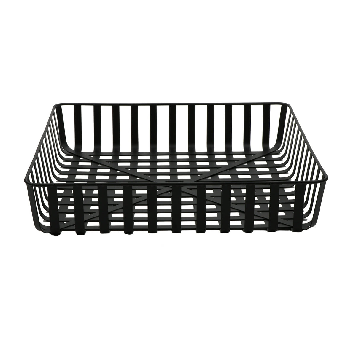 G.E.T. Enterprises Powder Coated Iron Basket, Black - 18" x 18" x 3 1/2" x 3 3/4"