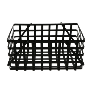 G.E.T. Enterprises Powder Coated Iron Basket, Black - 11 1/2" x 18" x 8 1/4" x 8 1/2"