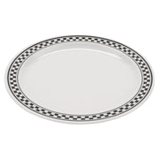 G.E.T. Enterprises WP-10 GET Diamond Barcelona Melamine Plate, 10 1/2" Diameter, 12/Case - Black White