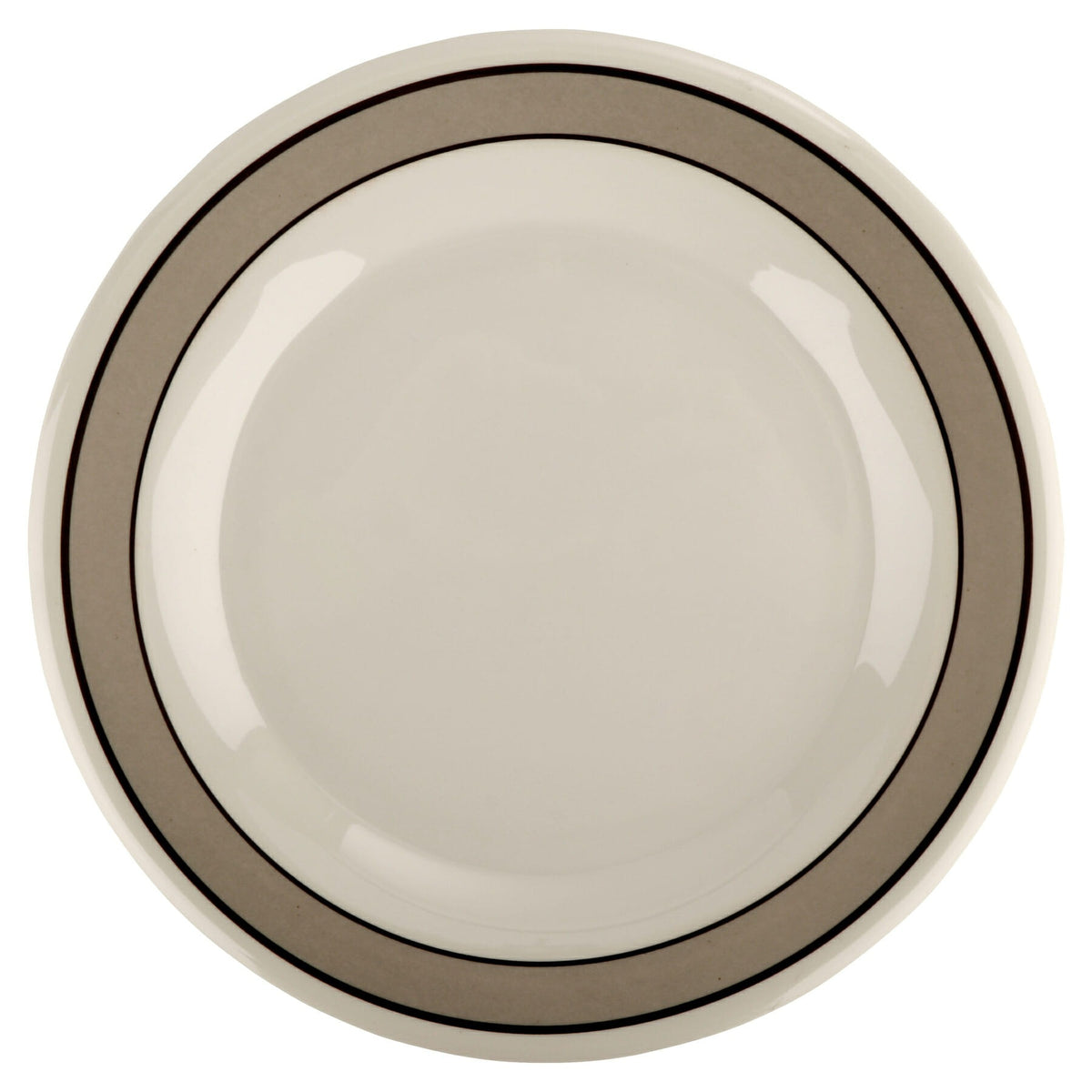 G.E.T. Enterprises WP-12 GET Diamond Mardi Gras Melamine Plate, 12" Diameter, 12/Case - Cambridge Ivory Striped
