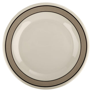 G.E.T. Enterprises WP-12 GET Diamond Mardi Gras Melamine Plate, 12" Diameter, 12/Case - Cambridge Ivory Striped