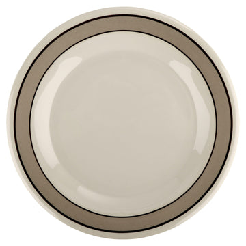 G.E.T. Enterprises WP-12 GET Diamond Mardi Gras Melamine Plate, 12" Diameter, 12/Case - Cambridge Ivory Striped