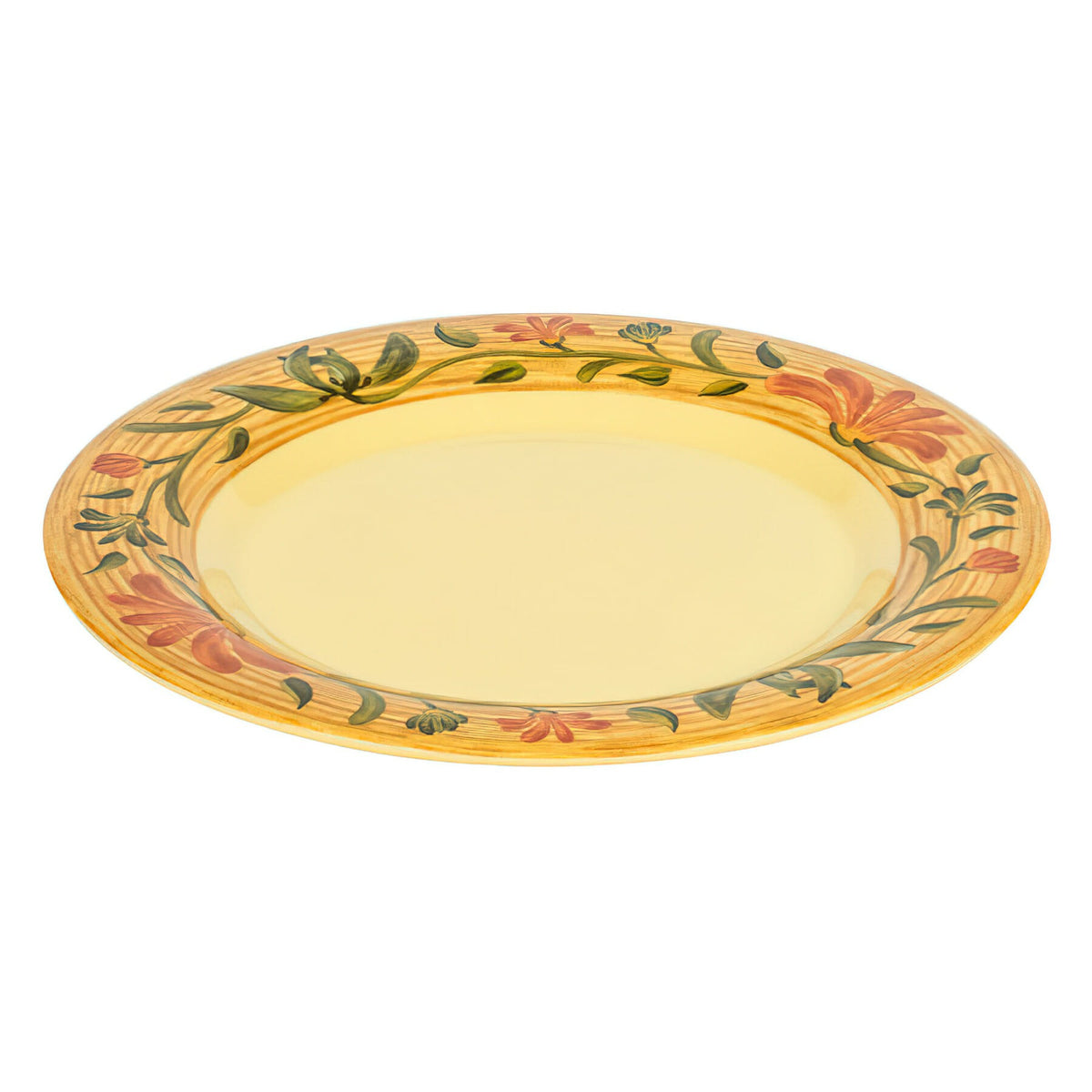 G.E.T. Enterprises WP-6 GET Red Sensation Red Melamine Plate, 6 1/2" Diameter, 48/Case - Venetian Yellow Patterned