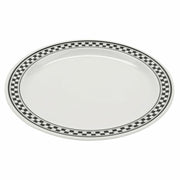 G.E.T. Enterprises WP-6 GET Red Sensation Red Melamine Plate, 6 1/2" Diameter, 48/Case - Diamond Chexers White Black/White Checkered