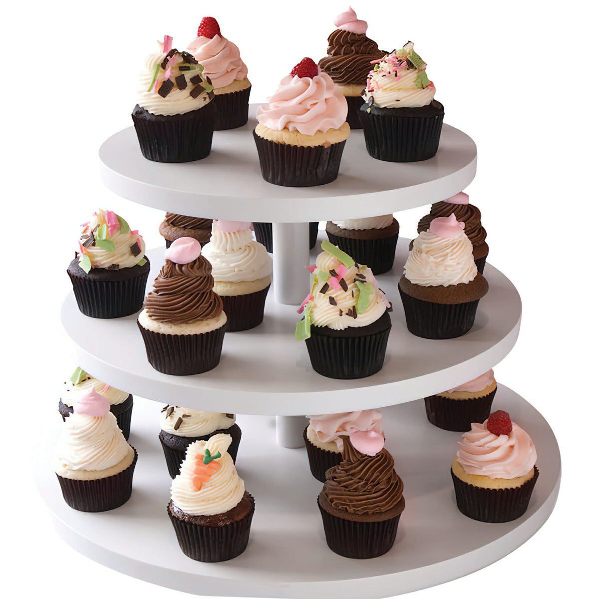 G.E.T. Enterprises WR-101 Wood Cupcake Stand, 12 - 18" Diameter, White - Default Title
