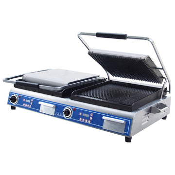 Globe Sandwich Grill, Single, 120V - Sandwich Grooved Plates
