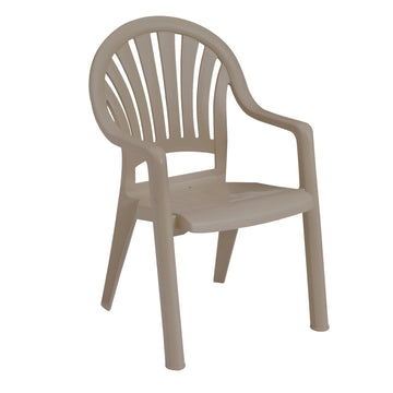 Grosfillex Resin Armchair, 23 1/2" Wide - French Taupe