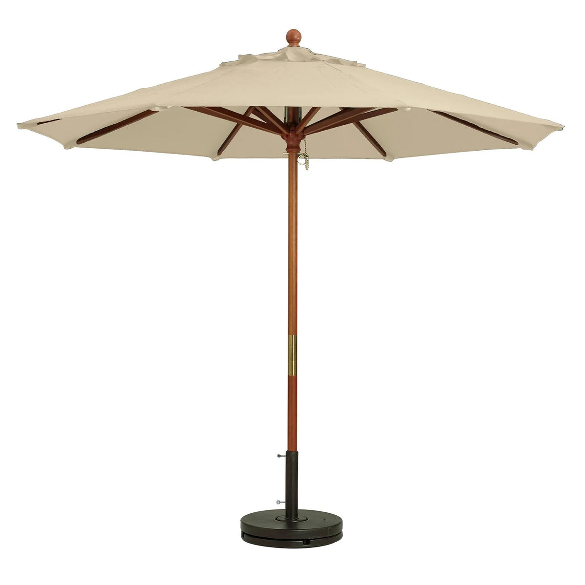 Grosfillex Fabric Umbrella, 9' Diameter - Khaki