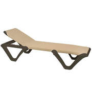 Grosfillex White Chaise, 30" x 78" - 99902137 Bronze Khaki Seat
