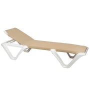 Grosfillex White Chaise, 30" x 78" - 99904004 White Khaki Seat