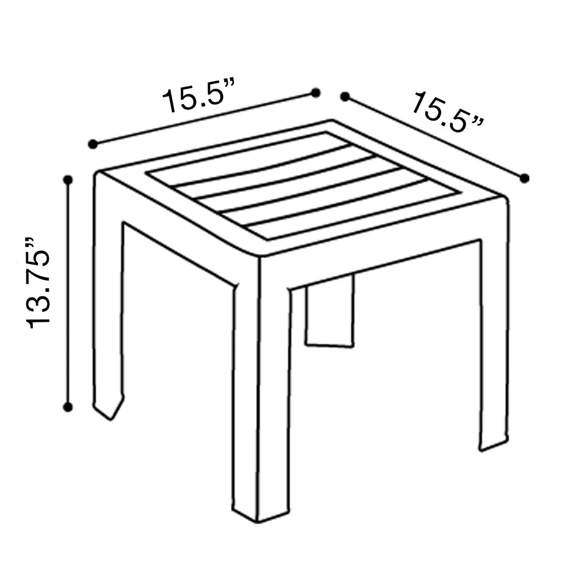 Grosfillex Resin Low Table, 16" x 16" - photo 5