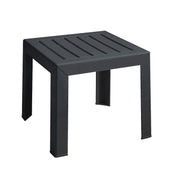 Grosfillex Resin Low Table, 16" x 16" - Square Charcoal