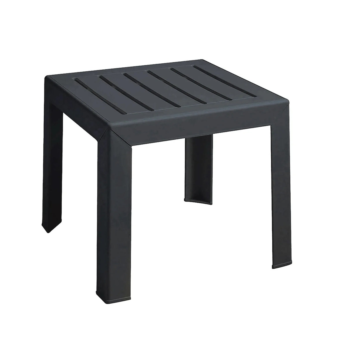 Grosfillex Resin Low Table, 16" x 16" - Square Charcoal