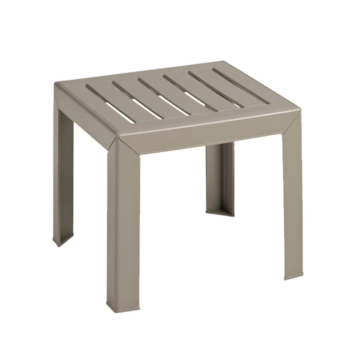 Grosfillex Resin Low Table, 16" x 16" - x Taupe