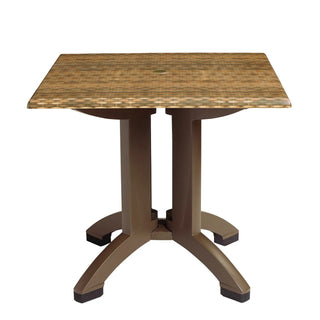 Grosfillex Table, 29" High, Brown - 32"