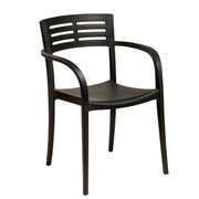 Grosfillex Stackable Armchair, 20 1/2" Wide - Black