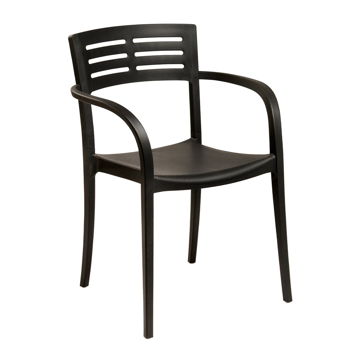 Grosfillex Stackable Armchair, 20 1/2" Wide - Black