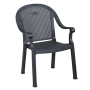 Grosfillex Resin Armchair, 23" Wide - Charcoal