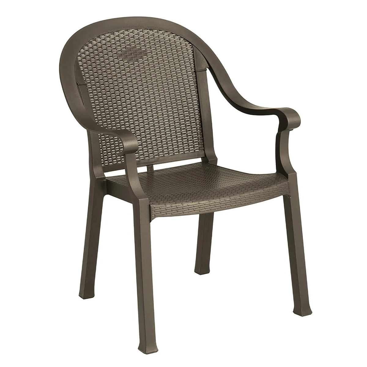 Grosfillex Resin Armchair, 23" Wide - Bronze Mist