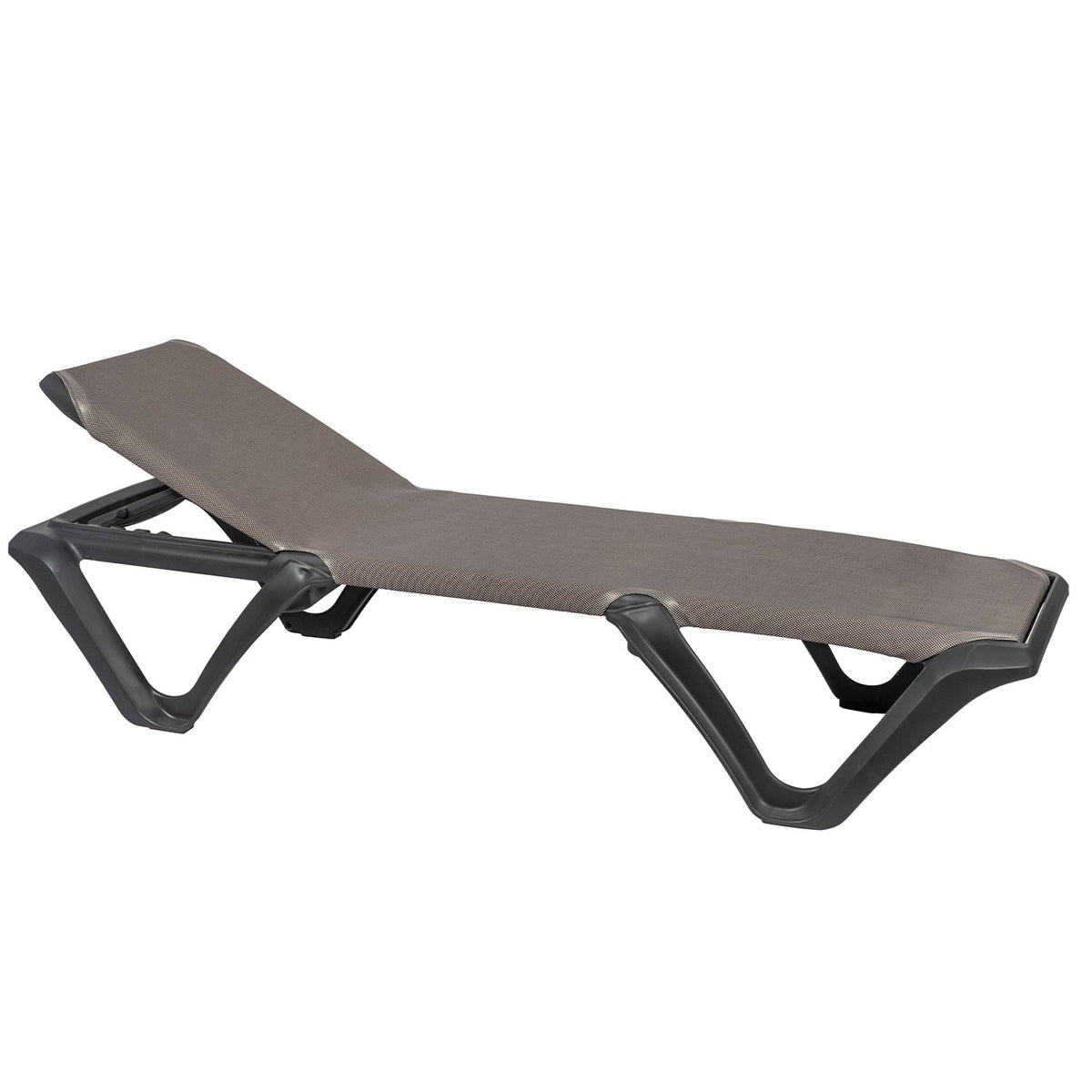 Grosfillex White Chaise, 30" x 78" - 99901102 Charcoal Espresso