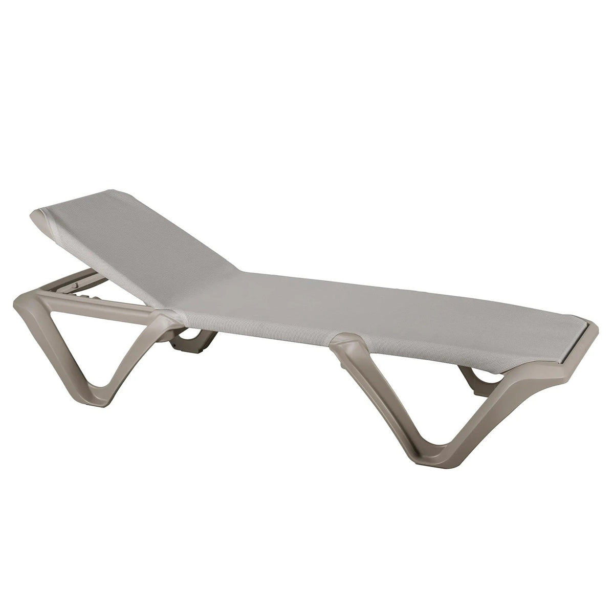 Grosfillex White Chaise, 30" x 78" - US891763 Ash Dove Gray