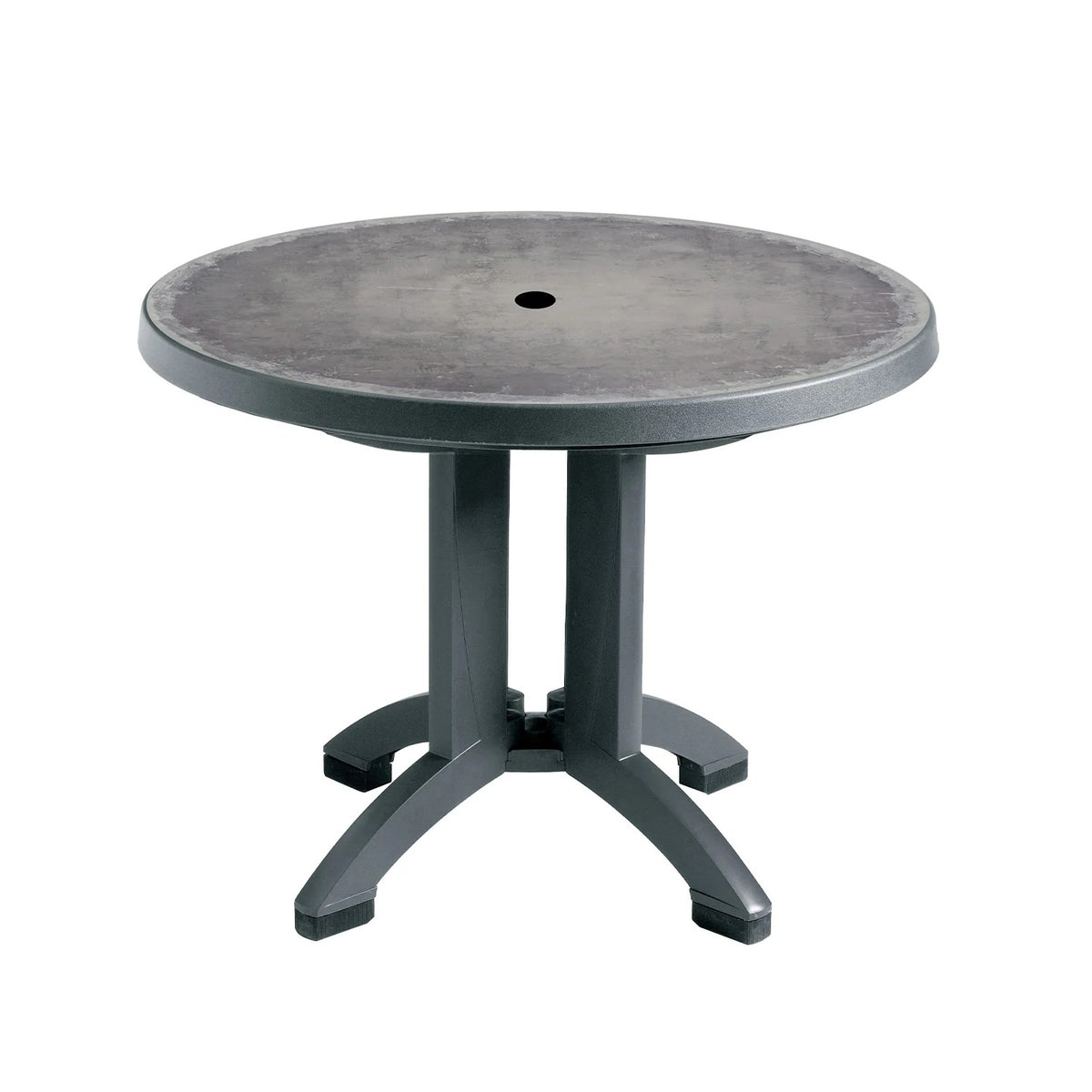 Grosfillex Table, 38" Diameter - Gray