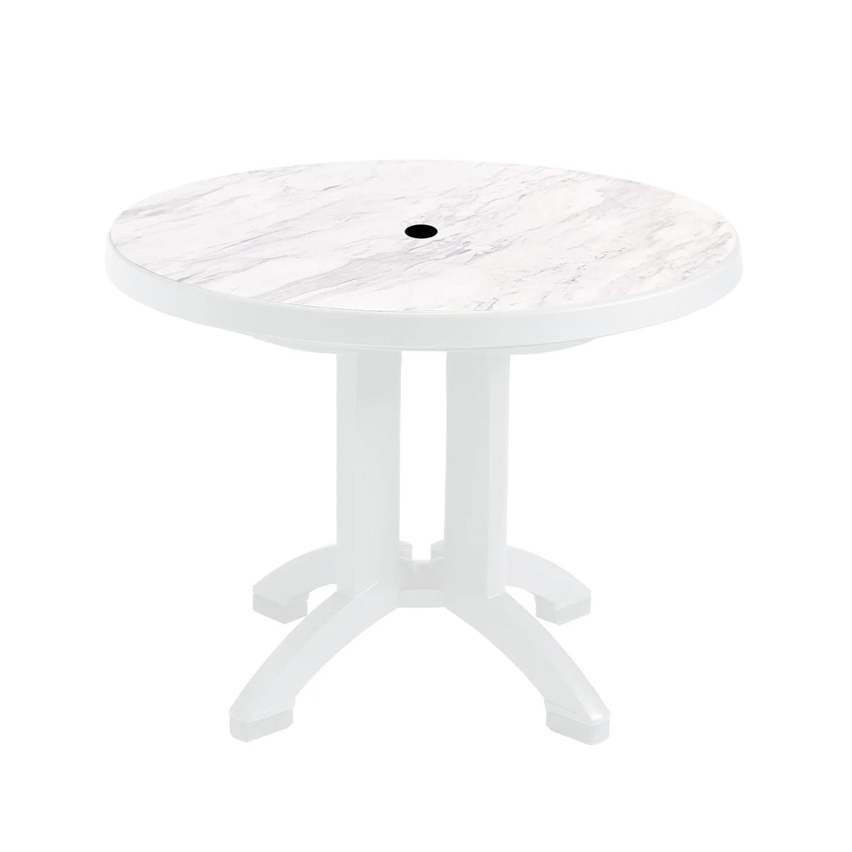 Grosfillex Table, 38" Diameter - White